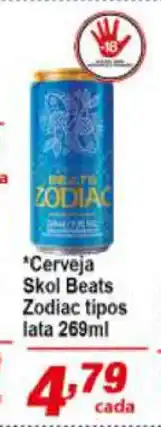 Ricoy Supermercados Cerveja Skol Beats Zodiac tipos lata 269ml oferta