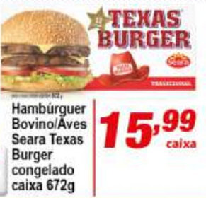 Ricoy Supermercados Hamburguer Bovino/ Aves Seara Texas Burger 672g oferta