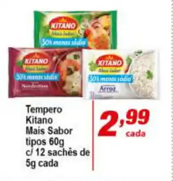 Ricoy Supermercados Tempero Kitano Mais Sabor 60g c/12 saches de 5g cada oferta