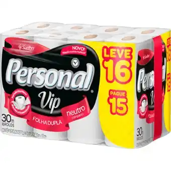 Atacadão Papel higiênico folha dupla pacote 16 unidades de 30m - personal vip oferta