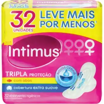Atacadão Absorvente com abas cobertura suave leve + pague - pacote 32 unidades - intimus gel/tripla proteção oferta