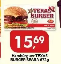 Supermercados Nori Hamburguer Texas Burger Seara 672g oferta