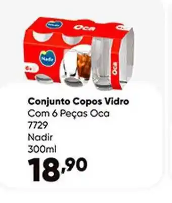 Zaffari Conjunto copos vidro com 6 peças oca oferta