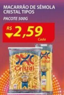 Assaí Atacadista Macarrao de Semola Cristal 500g oferta