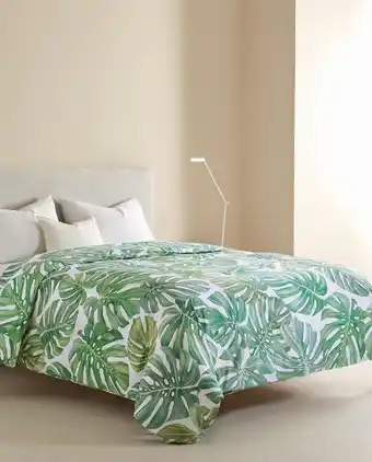 ZARA HOME Capa de edredão estampado folha monstera oferta