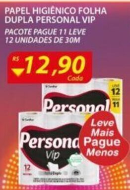 Assaí Atacadista Papel Higiénico Folha Dupla Personal Vip oferta