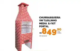 Churrasqueira Vm Tijolinho Media S Kit Fortal