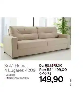 Sofá Herval 4 Lugares 4209