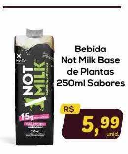 Bebida not milk base de plantas sabores