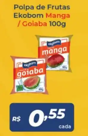 Atakarejo Polpa de Frutas Ekobom Manga / Goiaba 100g oferta