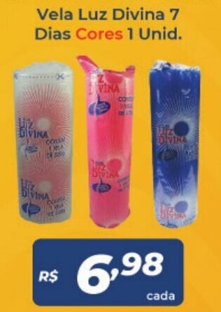 Vela Luz Divina 7 Dias Cores 1 unid.