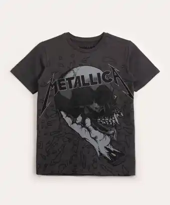 C&A Camiseta juvenil de algodão manga curta metallica chumbo oferta