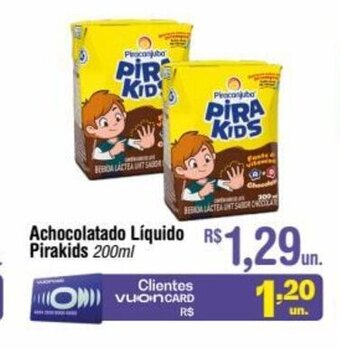 Achocolatado Liquido Pirakids 200ml