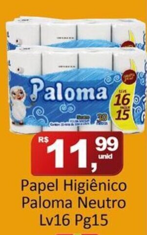 Papel Higiénico Paloma Neutro Lv16 Ph15