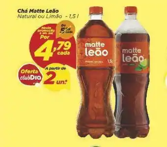Dia Chá Matte Leão Natural Ou Limão 1.5L oferta