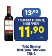 Arena Atacado Vinho Nacional Dom Bosco Tinto Suave 750ml oferta