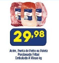 Arena Atacado Acem, Ponta de Peito ou Paleta Porcionado Friboi Embalado a vacuo 1kg oferta