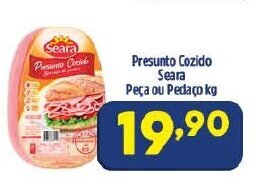 Arena Atacado Presunto Cozido Seara peca ou Pedaco 1kg oferta