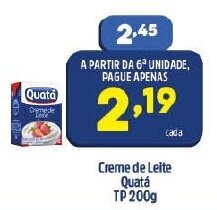 Arena Atacado Creme de leite Quata Tp 200g oferta