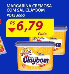 Assaí Atacadista Margarina Cremosa com sal Claybom 500g oferta