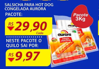 Assaí Atacadista Salsicha para Hot Dog Cong. Aurora 3kg oferta