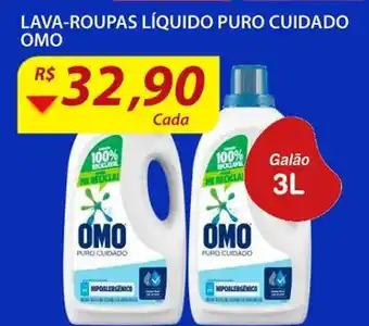 Assaí Atacadista Lava roupas liquido puro Cuidado Omo 3L oferta