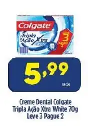 Arena Atacado Creme Dental Colgate Tripla Acao Xtra White 70g Leve 3 Pague 2 oferta