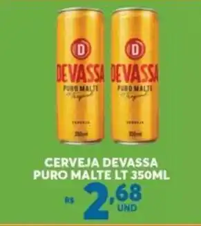 Atacadão Centro Sul Cerveja Devassa puro Malte lata 350ml oferta