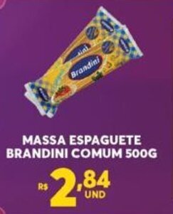 Atacadão Centro Sul Massa Espaguete Brandini comum 500g oferta