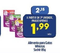 Arena Atacado Alimento para Gatos Whiskas sache 85g oferta