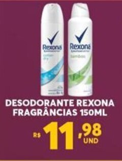 Atacadão Centro Sul Desodorante Rexona Frag. 150ml oferta