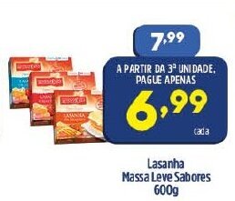 Arena Atacado Lasanha Massa Leve Sabores 600g oferta