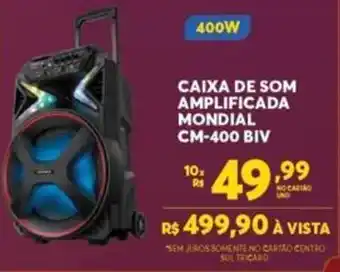 Atacadão Centro Sul Caixa de Som Amplificada Mondial CM-400 Bivolt oferta
