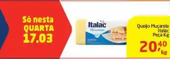 Tenda Atacado Queijo Muçarela Italac 1kg oferta