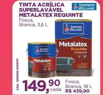 Telhanorte Tinta Acrílica Superlavável Metalatex Requinte 3.6l oferta
