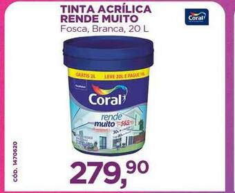 Tinta Acrílica Rende Muito Coral 20L