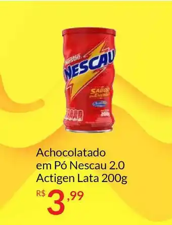Grupo Formosa Achocolatado Em Pó Nescau 2.0 Actigen Lata 200g oferta