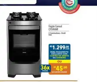 Supermercados Condor Fogão Consul Cf04var 36x oferta