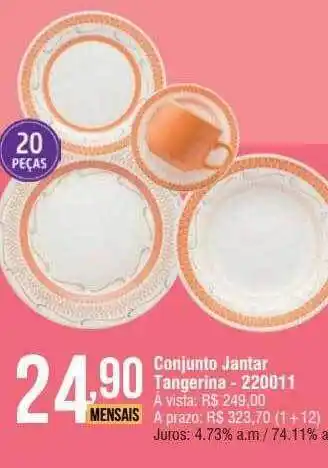 Berlanda Conjunto jantar tangerina oferta