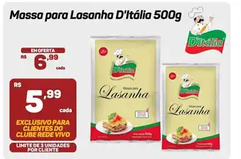 Rede Vivo Massa para lasanha d'itália oferta