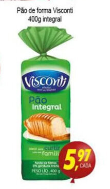 Kaçula Supermercados Pao de Forma Visconti 400g integral oferta