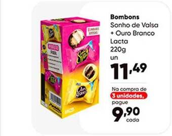 Zaffari Bombons sonho de valsa + ouro branco lacta oferta