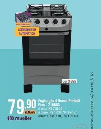 Berlanda Fogão gás 4 bocas pertutti plus oferta