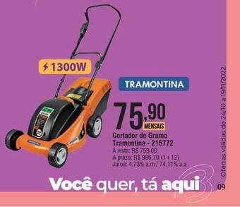 Berlanda Cortador de grama tramontina oferta