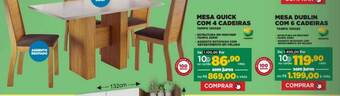 Mesa quick com 4 cadeiras