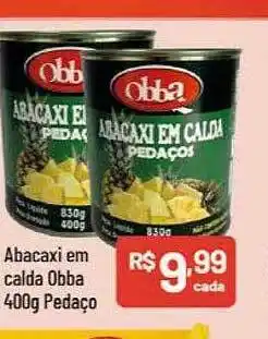 Abacaxi em calda obba pedaço