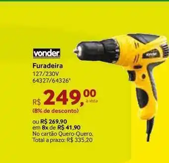 Quero Quero Furadeira Vonder oferta