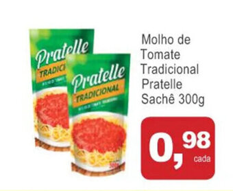 Mineirão Atacarejo Molho de tomate Tradicional Pratelle sache 300g oferta