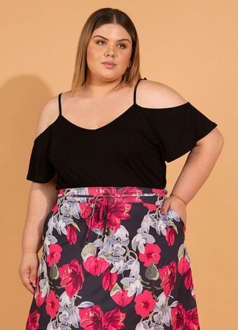 Posthaus Bonprix - blusa de alcinha ombro de fora preto oferta