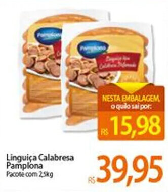 Atacadão Linguica Calabresa Pamplona 1kg oferta